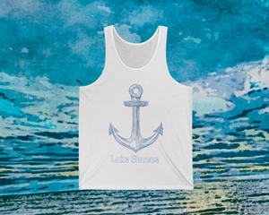 Lake Simcoe Anchor Unisex Jersey White Tank