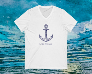 Lake Simcoe Anchor Unisex Jersey Short Sleeve V-Neck Tee