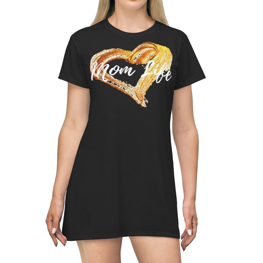 Black and Gold Mom Life Nightgown - Munchkin Place Shop 