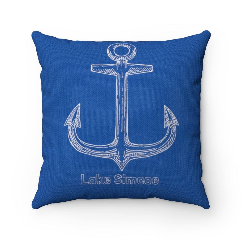 Lake Simcoe Anchor & Boat Wheel  Square Pillow - Munchkin Place Shop 