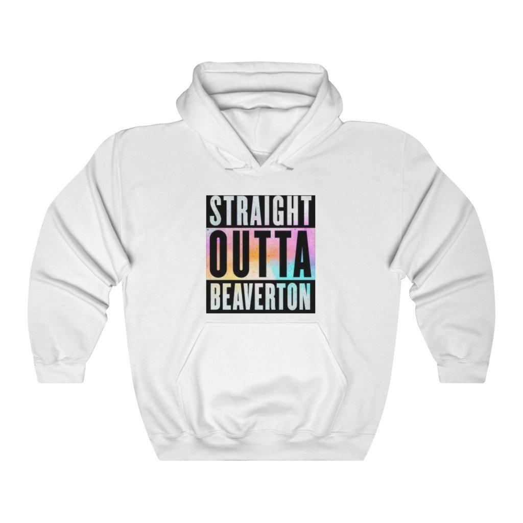 Straight Outta Beaverton Rainbow Unisex Heavy Blend™ Hooded Sweatshirt - Munchkin Place Shop 