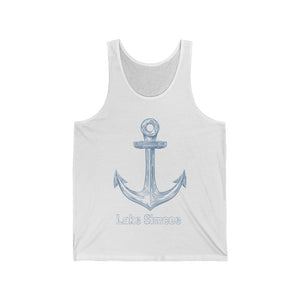 Lake Simcoe Anchor Unisex Jersey White Tank