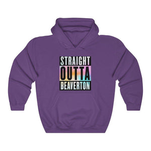 Straight Outta Beaverton Rainbow Unisex Heavy Blend™ Hooded Sweatshirt - Munchkin Place Shop 