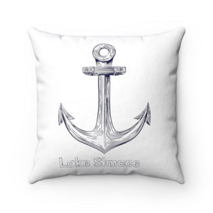 Lake Simcoe 14 by14 inch Square Pillow White - Munchkin Place Shop 