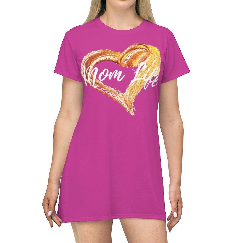 Mom Life Hot Pink and Gold Nightgown - Munchkin Place Shop 