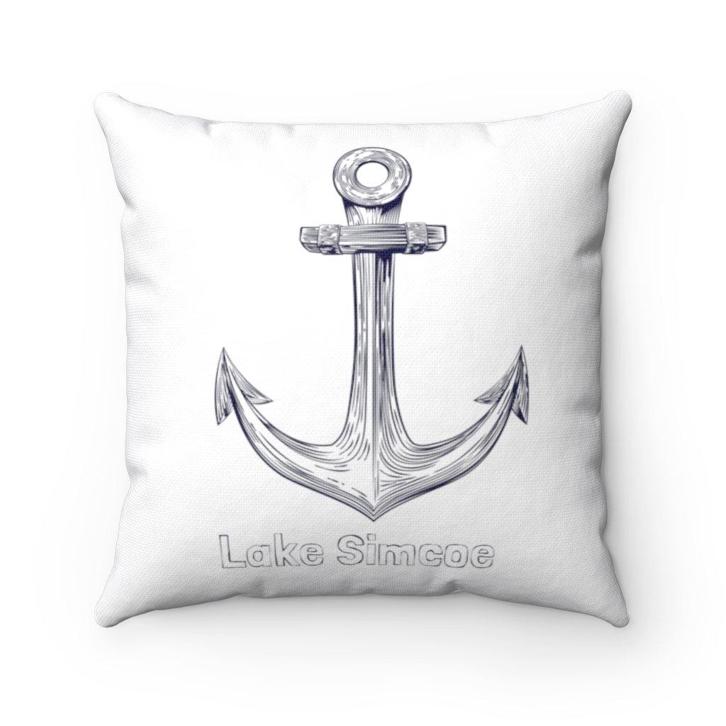 Lake Simcoe 14 by14 inch Square Pillow White - Munchkin Place Shop 
