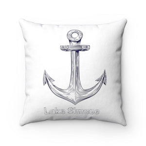 Lake Simcoe 14 by14 inch Square Pillow White - Munchkin Place Shop 