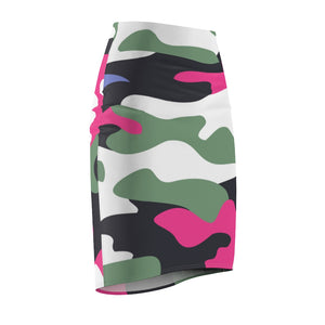 ICONIC Pink and Green CamoWomen's Pencil Skirt