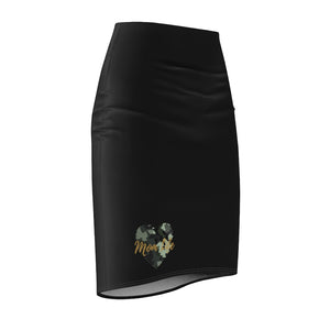 Mom Life Camo Heart Women's Pencil Skirt