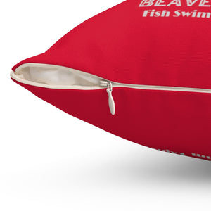 Beaverton Square Pillow in Red