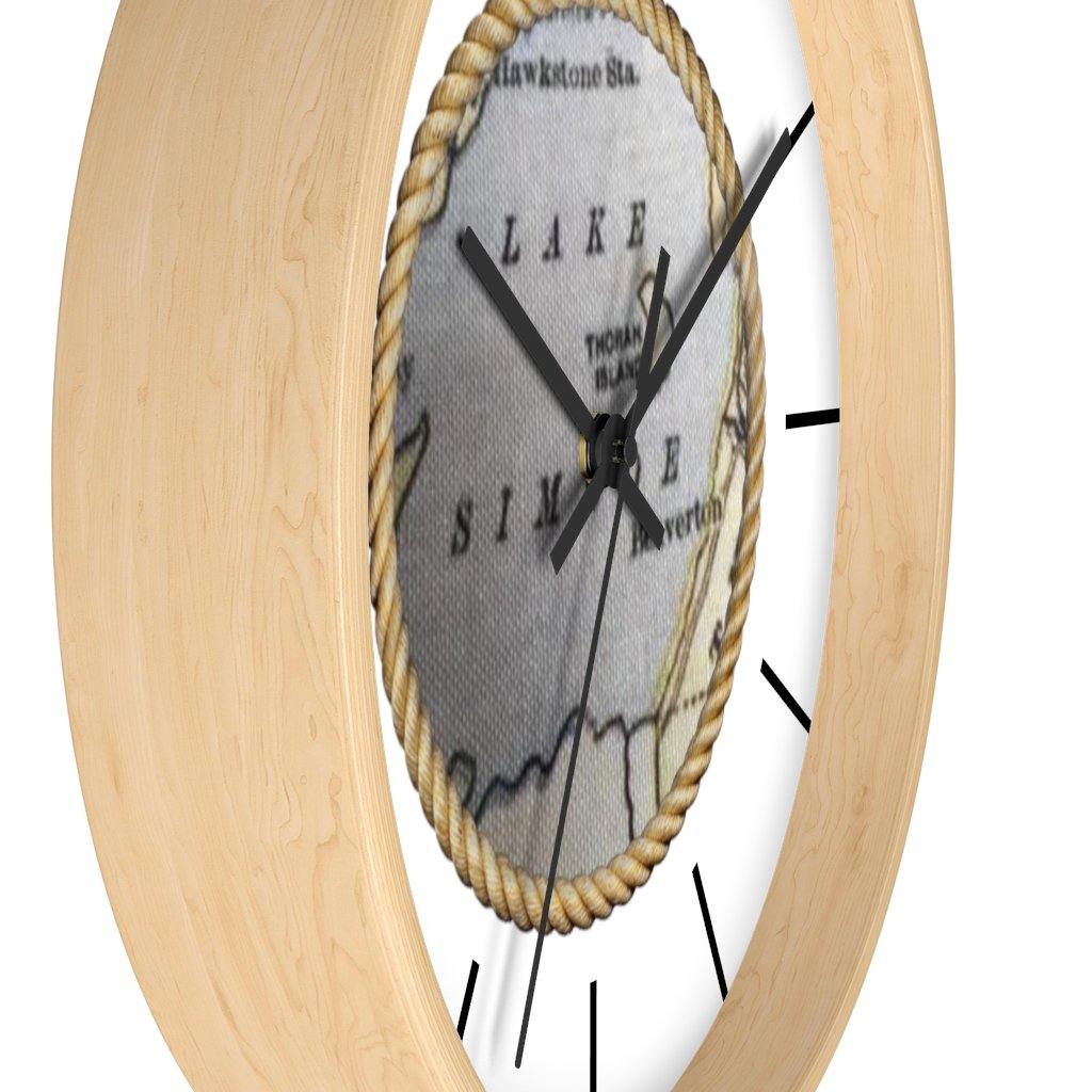 Map of Lake Simcoe Anchor Wall clock - Munchkin Place Shop 