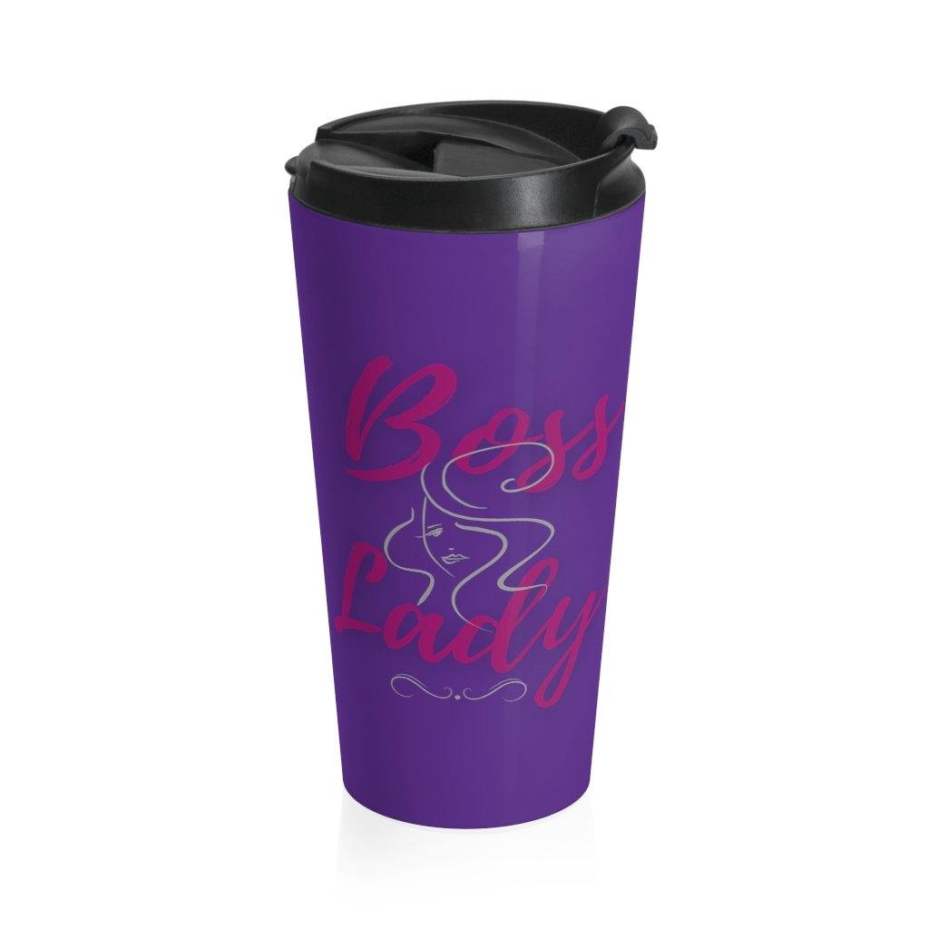 Boss Lady Stainless Steel Travel Mug Purple - Munchkin Place Shop 