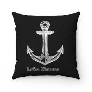 Lake Simcoe 14 by 14 inch Square Pillow Black - Munchkin Place Shop 