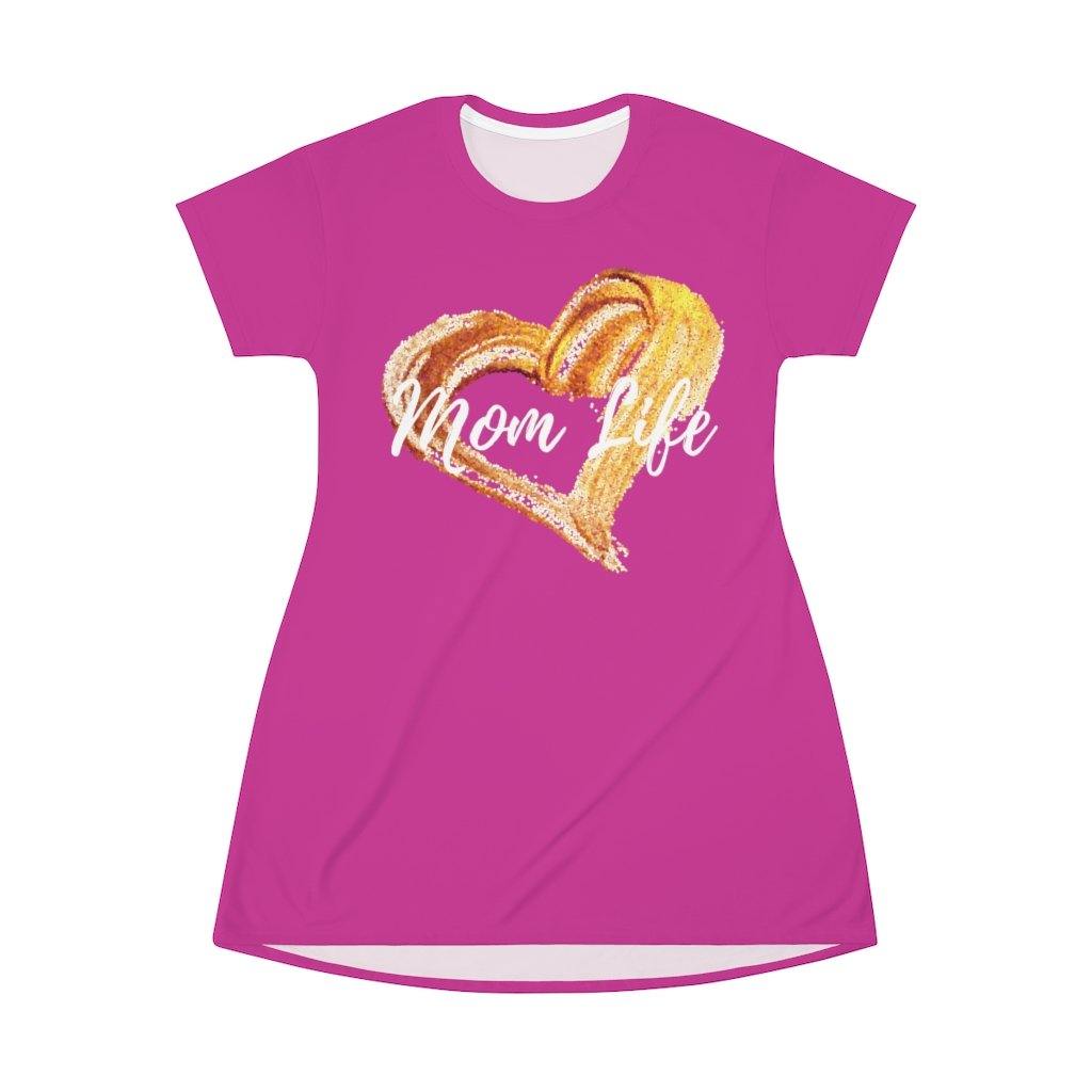 Mom Life Hot Pink and Gold Nightgown - Munchkin Place Shop 