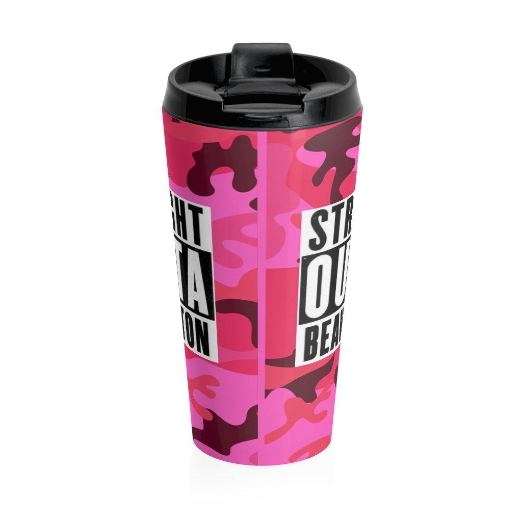Straight Outta Beaverton Pink Camo Stainless Steel Travel Mug - Munchkin Place Shop 