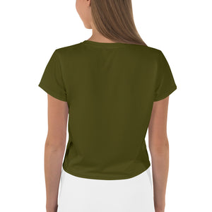 ICONIC Crop Tee in Army Green