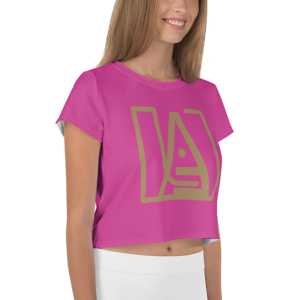 ICONIC Crop Tee in Hot Pink
