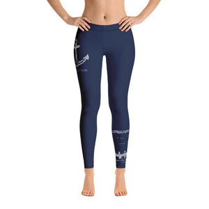 Lake Simcoe Anchor Navy Leggings - Munchkin Place Shop 