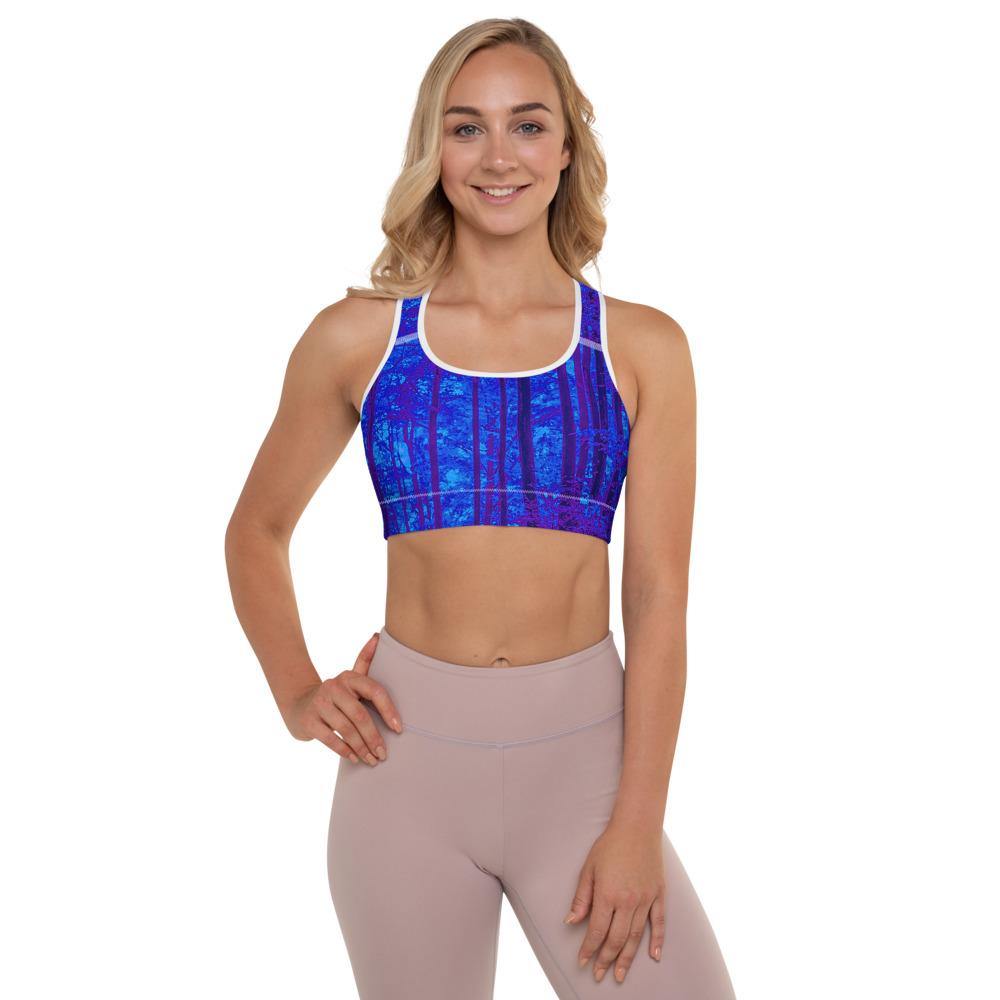 Into the Woods Mystical Shades of Blue Padded Sports Bra - Munchkin Place Shop 