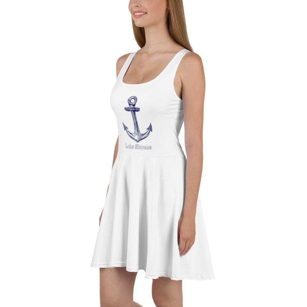 Lake Simcoe Anchor White Skater Dress - Munchkin Place Shop 