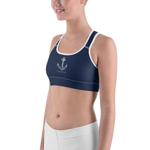 Lake Simcoe Anchor Navy Sports bra - Munchkin Place Shop 