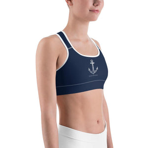 Lake Simcoe Anchor Navy Sports bra - Munchkin Place Shop 