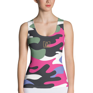 ICONIC Pink and Green Camo Tank Top
