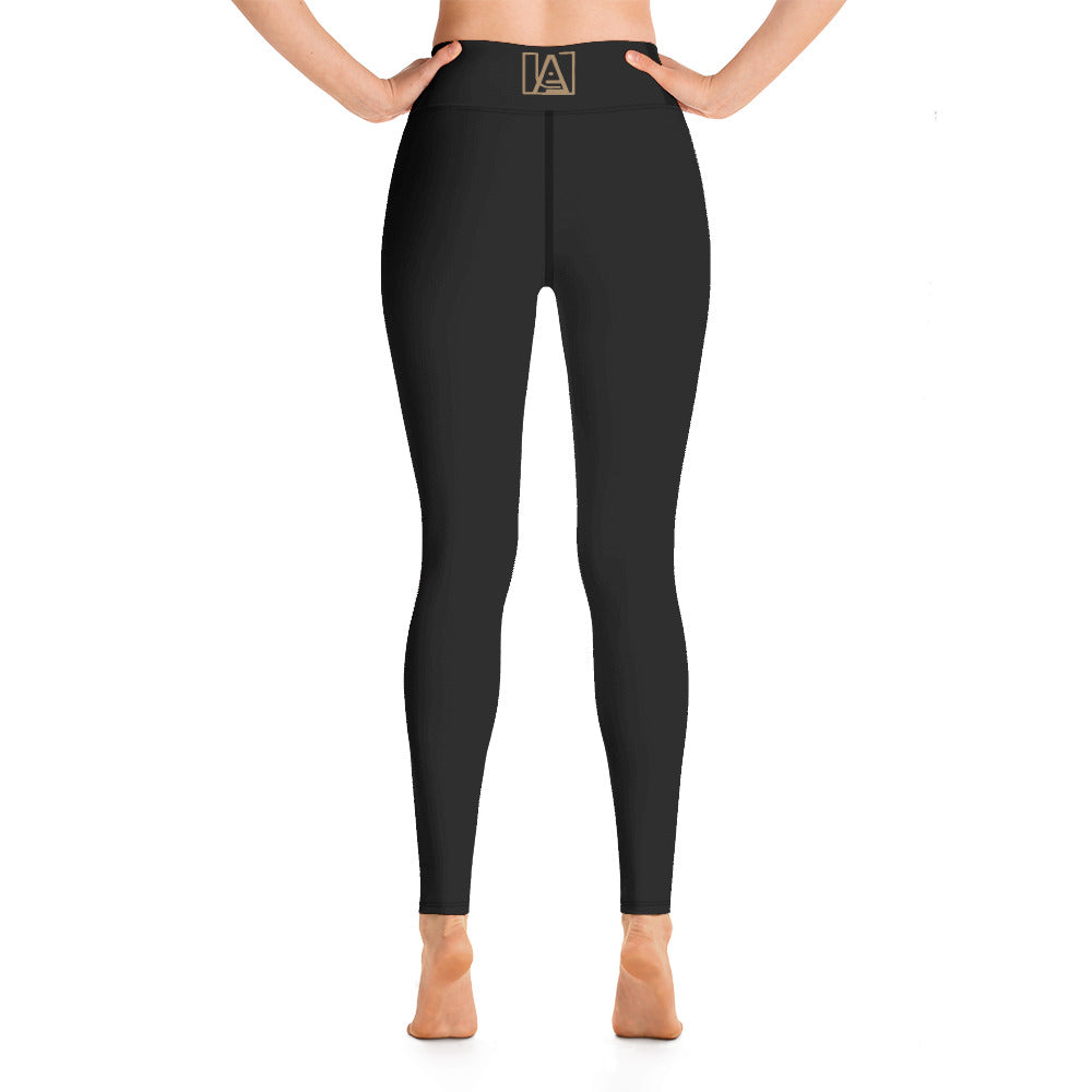 ICONIC Black Yoga Leggings in Gold