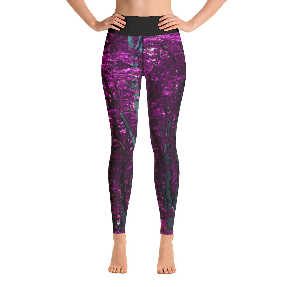 Into the Woods Yoga Leggings in Fairy Forest Pink