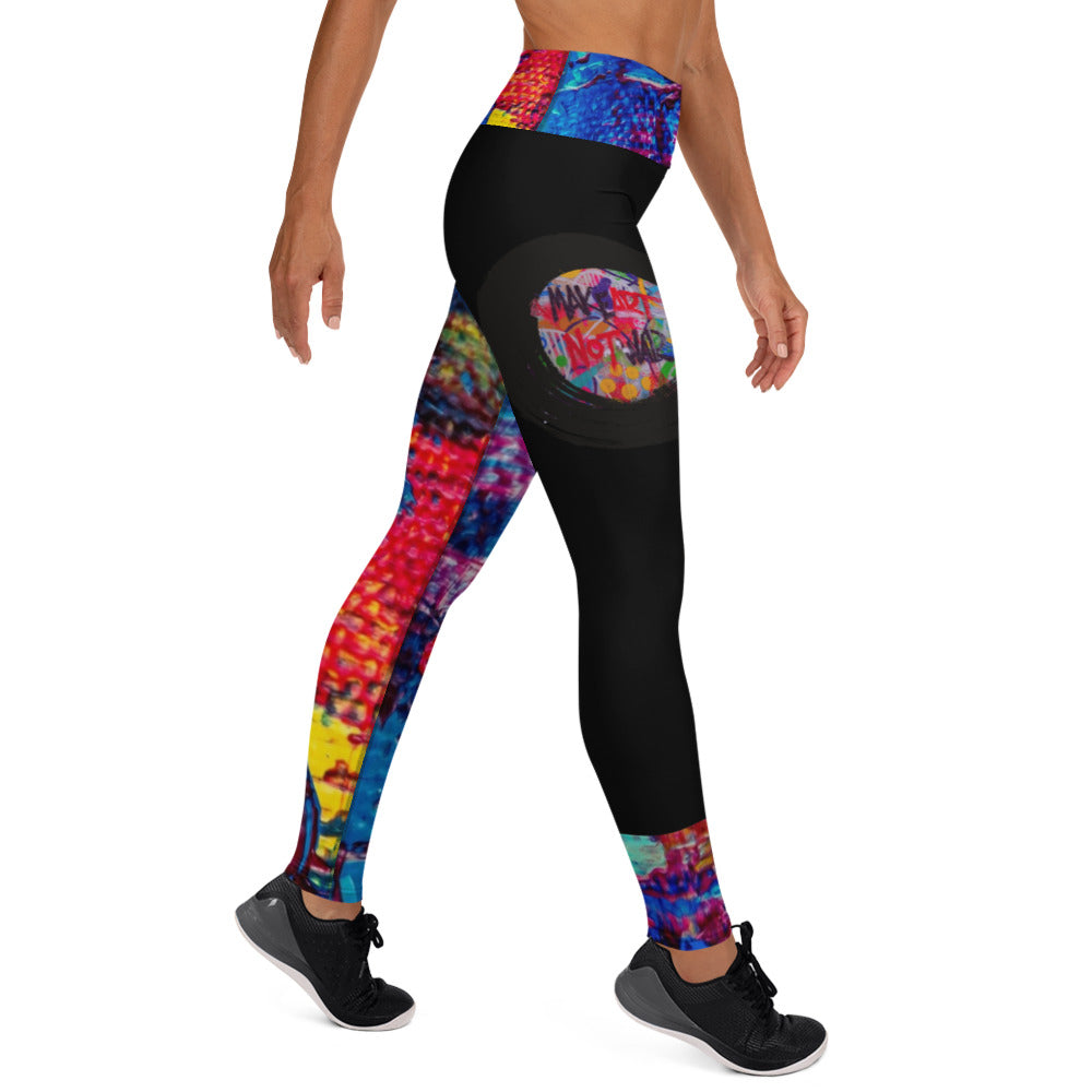 Make Art Not War Handsewn Yoga Leggings