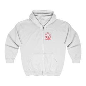Beaverton Unisex Heavy Blend Full Zip Hooded Sweatshirt Red Design
