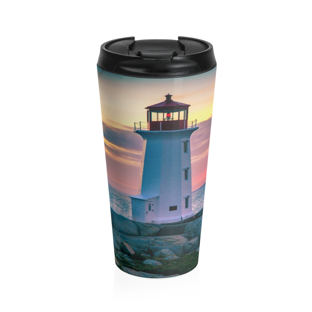 Lighthouse at Sunset Stainless Steel Travel Mug