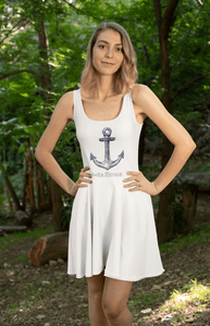 Lake Simcoe Anchor White Skater Dress - Munchkin Place Shop 