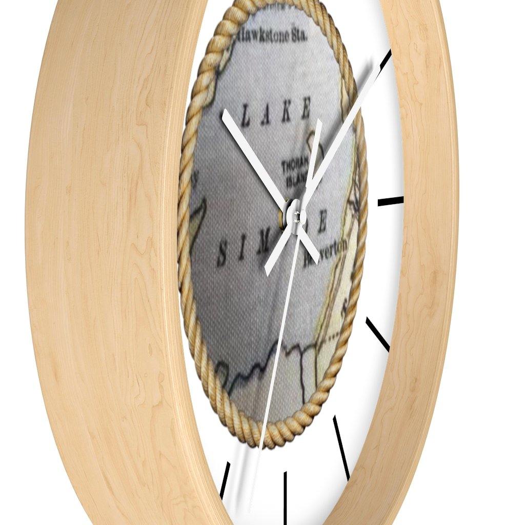 Map of Lake Simcoe Anchor Wall clock - Munchkin Place Shop 