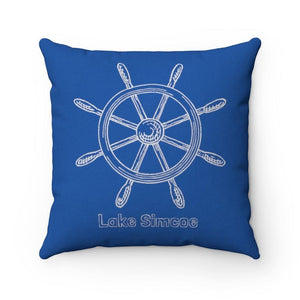 Lake Simcoe Anchor & Boat Wheel  Square Pillow - Munchkin Place Shop 