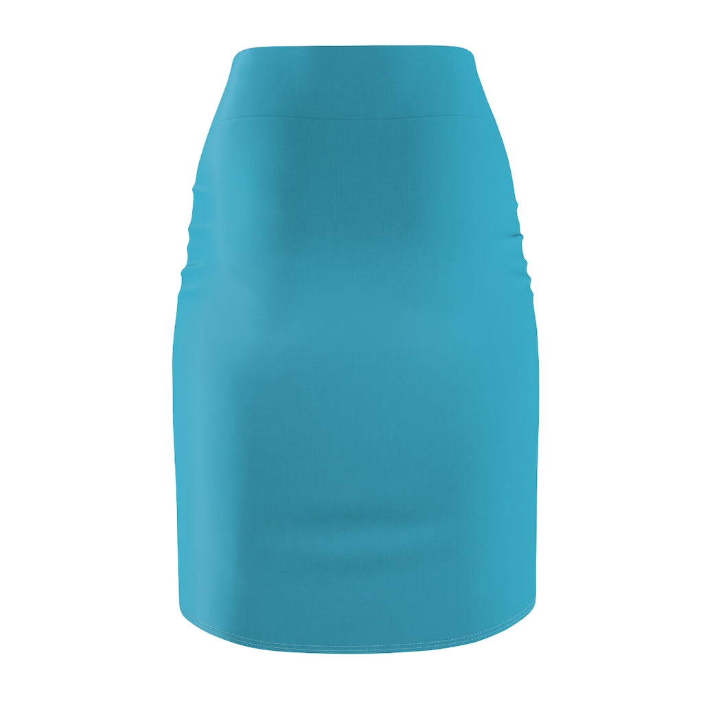 An Artist's Eye Hint of Turquoise Women's Pencil Skirt