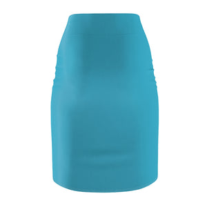 An Artist's Eye Hint of Turquoise Women's Pencil Skirt