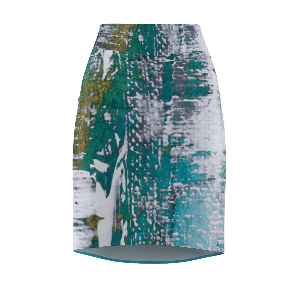 An Artist's Eye Hint of Turquoise Women's Pencil Skirt