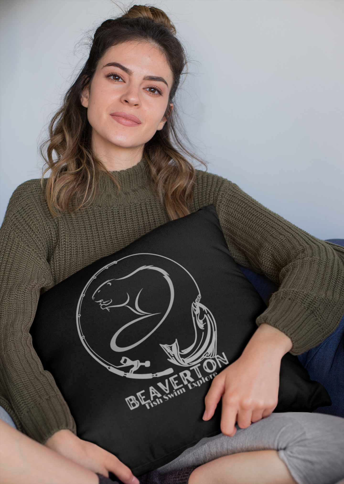 Beaverton Square Pillow in Black