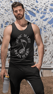Music Is Life Life Is Music Unisex Jersey Tank - Munchkin Place Shop 