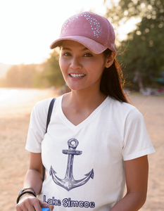 Lake Simcoe Anchor Unisex Jersey Short Sleeve V-Neck Tee