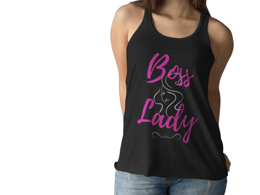 Boss Lady Jersey Black Tank Top - Munchkin Place Shop 